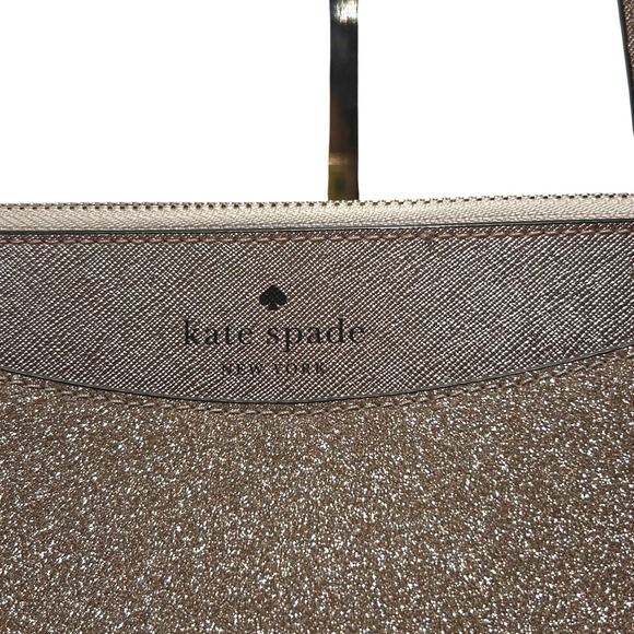 Kate Spade New York Shimmy Large Glitter Tote Bag in Rose Gold NWOT - Picture 4 of 13